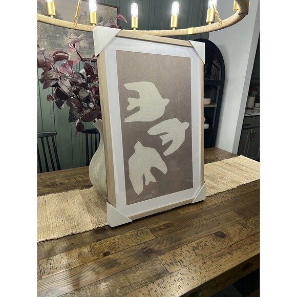 20"x30" Bird Light Wood Framed Art - Threshold designed with Studio McGee NEW - Picture 1 of 5